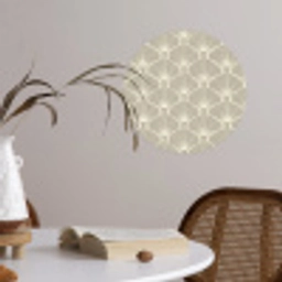 Paneel - Ginkgo - Zand Wandcirkel behangsticker klein 186 -sfeer3