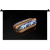 Hotdog - Porselein - Delfts blauw - Eten Wandkleed katoen klein -zz3d