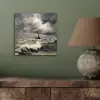 Vuurtoren - Golven - Storm aluminium wit klein -sfeer2