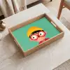 Jongen - Cartoon - Bril - Muts Dienblad Rechthoek middel -sfeer1