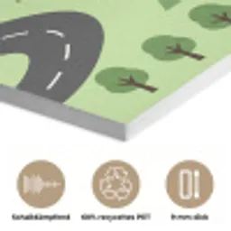 Auto - Bergweg - Natuur - Illustratie PET vilt klein -closeup_DE