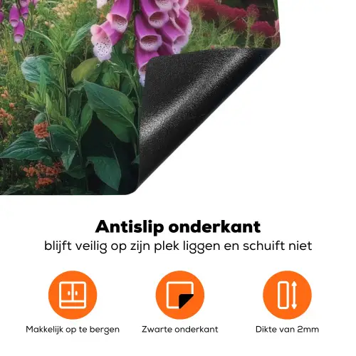 Vingerhoedskruid - Bloemen - Tuin Inductie beschermer vinyl 3mm klein -zzzzzzz-td-onderkant