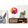 Varken - Bloemkroon - Kimono - Abstract Wandcirkel aluminium klein -kantoor