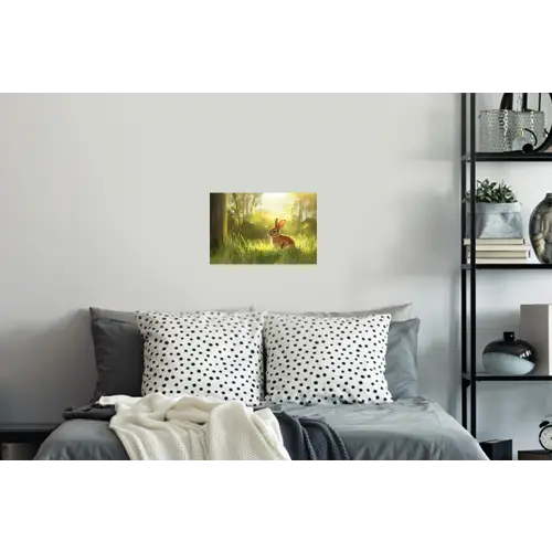 Konijn - Zonlicht - Bos Muursticker klein -slaapkamer