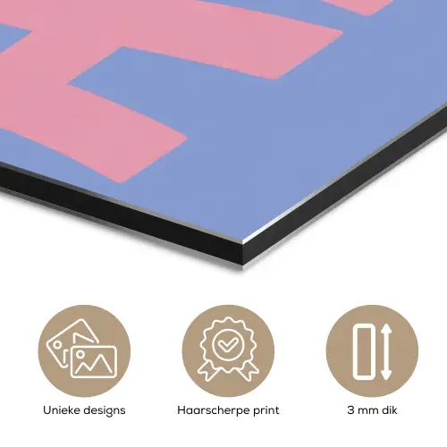 Art - Roze - Blauw aluminium wit klein -closeup_NL