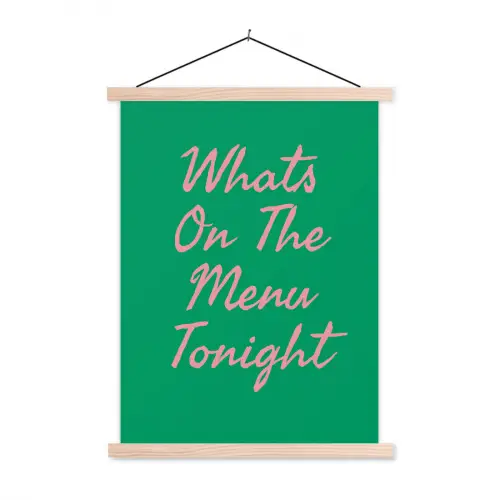 Menu - Quote - Roze textielposter latten blank klein -3d
