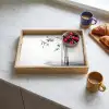 Bamboestammen - Water - Minimalistisch - Wit Dienblad Rechthoek middel -sfeer2