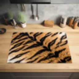 Realistisch - Tijgervacht - Zwart Inductie beschermer vinyl 3mm klein -sfeer5