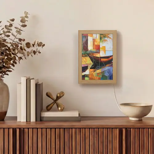 Abstract - Kunst - Boot - Kleuren Light Box met kabel (Tafellamp) klein -sfeer2