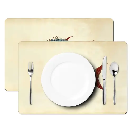 Gestreept - Donkerblauw - Rugvin - Vis Placemat vinyl groot -zzsfeer2_Kitchenyeah-website