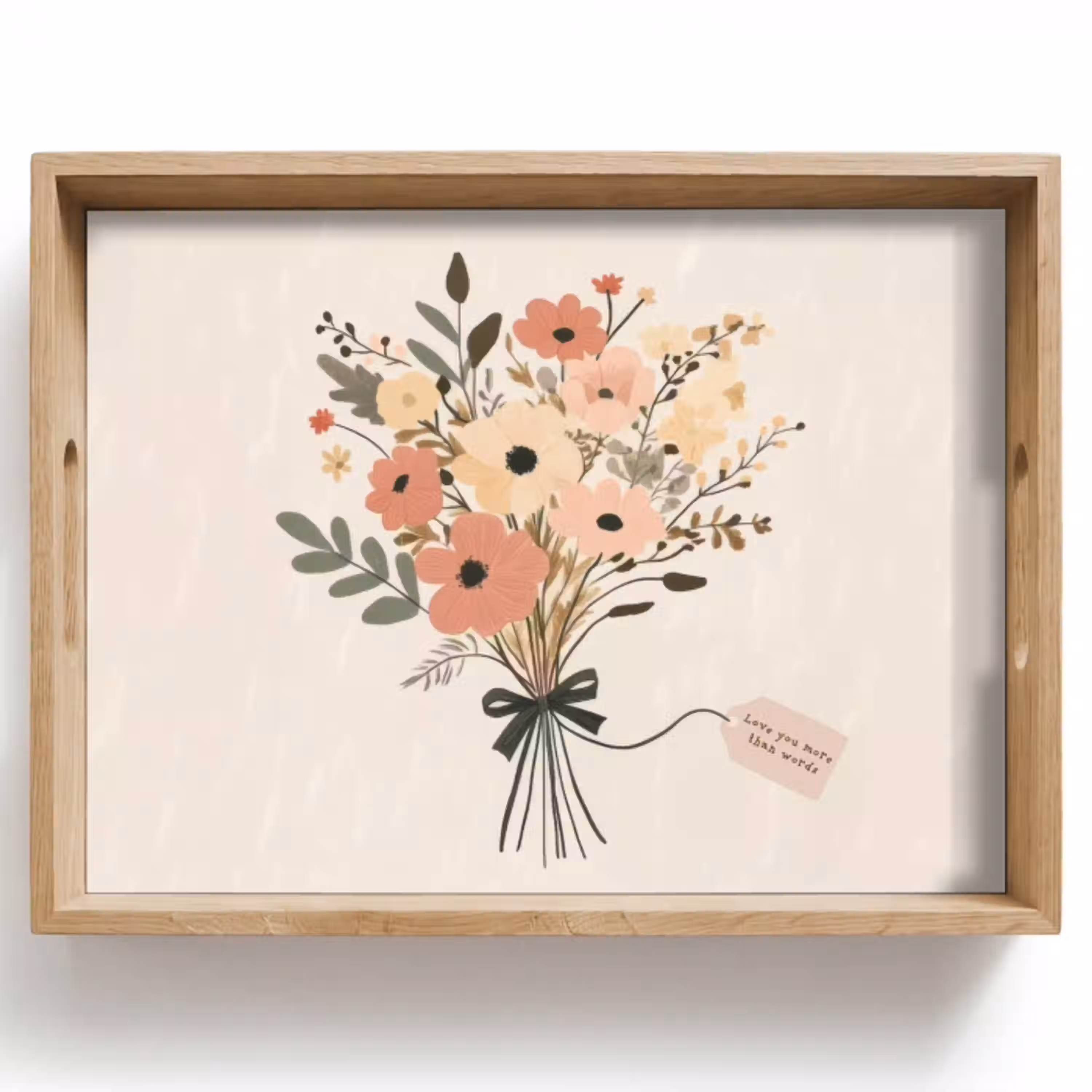 Bloemen - Quote - Beige - Lint Dienblad Rechthoek middel -z3d_shopping