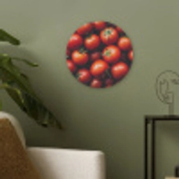 Groente - Rood - Tomaten Akoestische PET Vilt - Rond klein -sfeer2