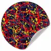 Waterverf - Rood - Geel Wandcirkel behangsticker klein 186 -3d