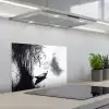 Boot - Rivier - Bamboe - Wit keuken achterwand spatscherm klein -3d_schuin
