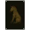 Zebra - Strepen - Goud tuinposter los doek klein -3d