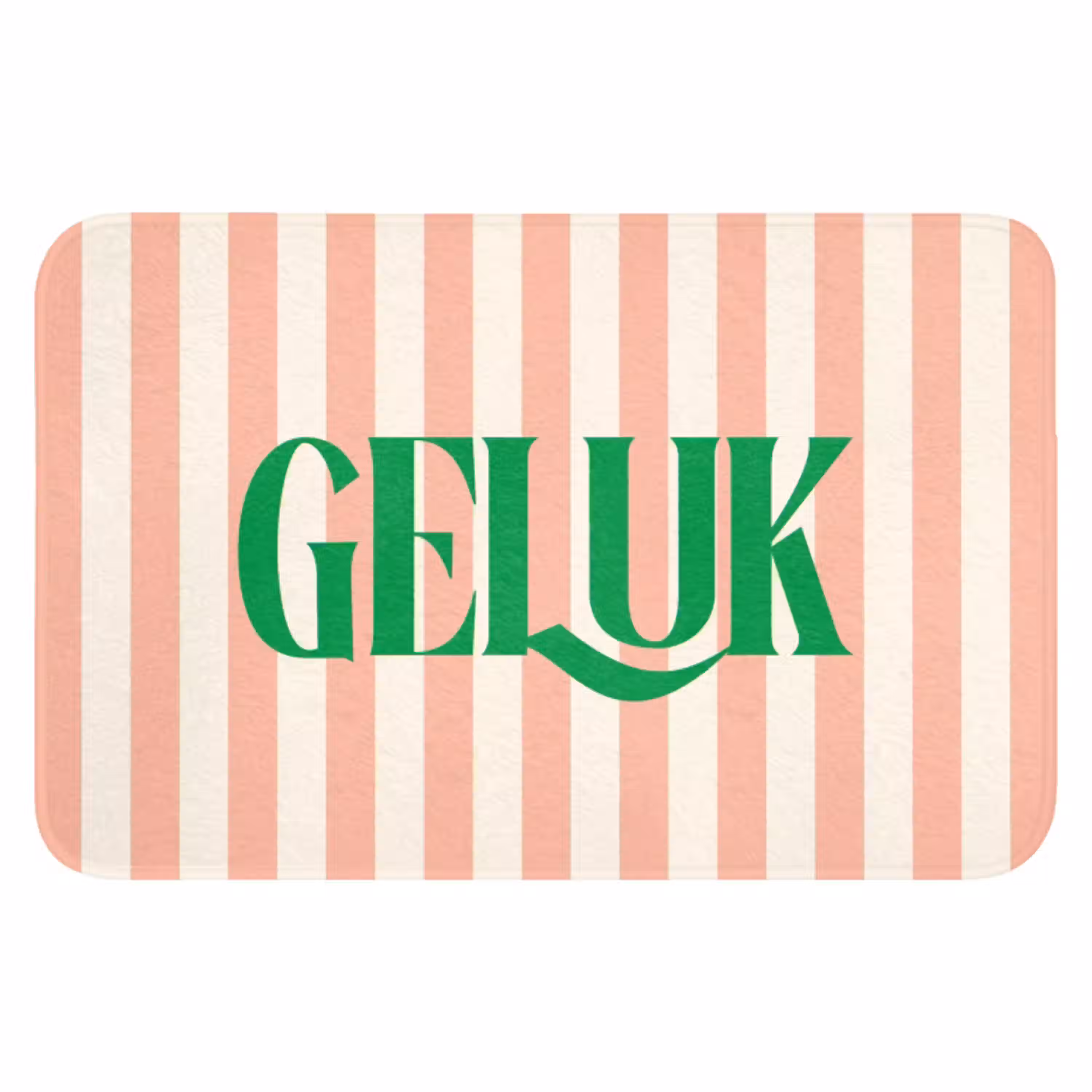 Zachtroze - Groen - Strepen - Geluk WCmat klein -3d