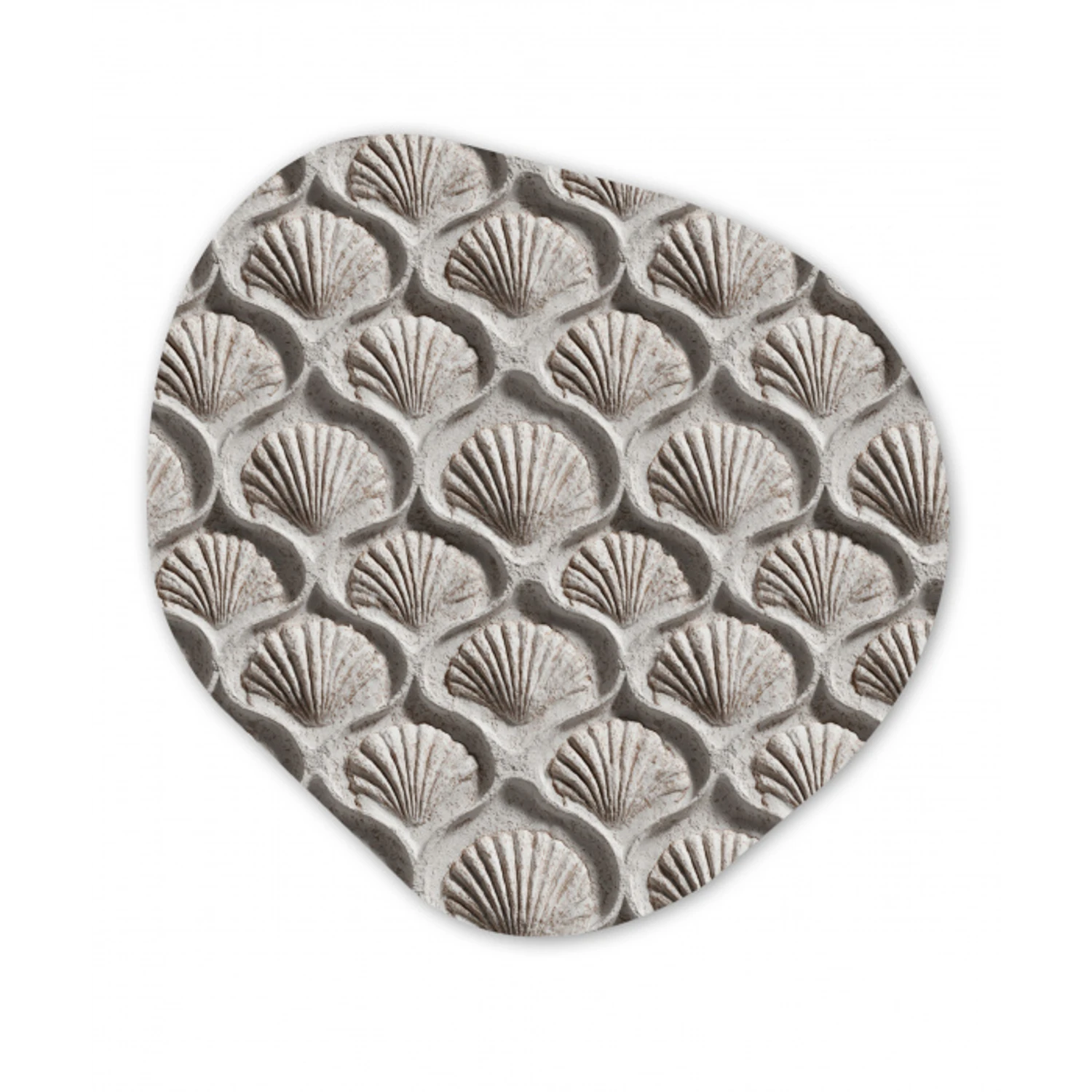 Zand - Schelpenvorm - Grijs Wandcirkel Organisch Forex 3mm klein 629 -3d