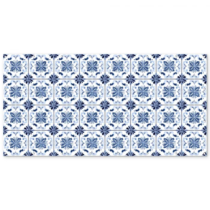 Patroon - Tegel - Blauw Balkonbeschermer Duitsland klein 596 -zz_3d