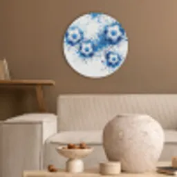 Voetballen - Verf - Sport - Blauw Akoestische PET Vilt - Rond klein -sfeer1
