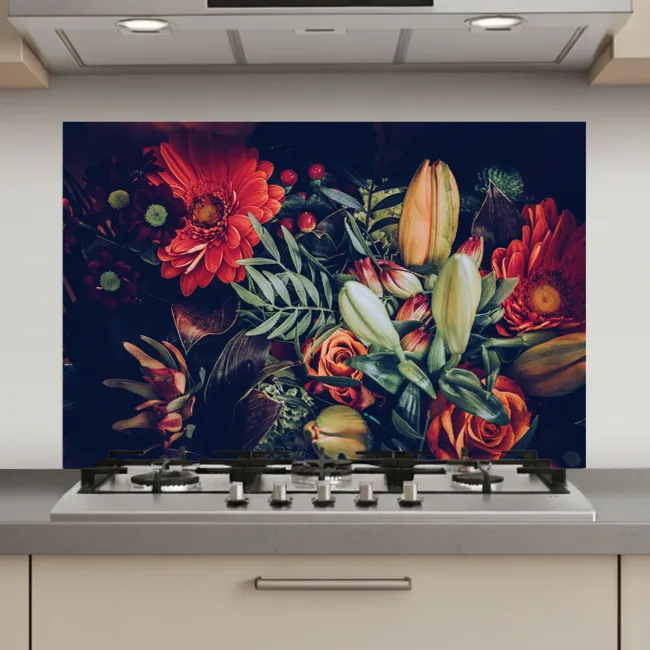 Boeket - Stilleven - Bloemen - Planten - Rood keuken achterwand spatscherm klein -3d_website