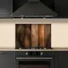 Hout - Rustiek - Donkere Planken keuken achterwand spatscherm klein -sfeer1