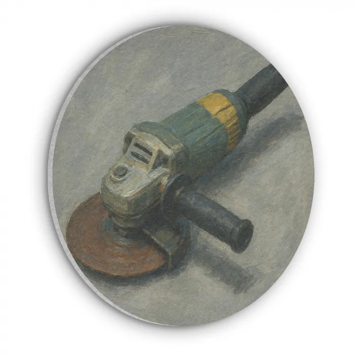 Haakse slijper - Schilderij - Gereedschap Akoestische PET Vilt - Rond klein -3d