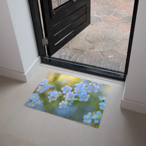 Bloemetjes - Blauw - Vergeet mij nietjes Deurmat klein -sfeer5