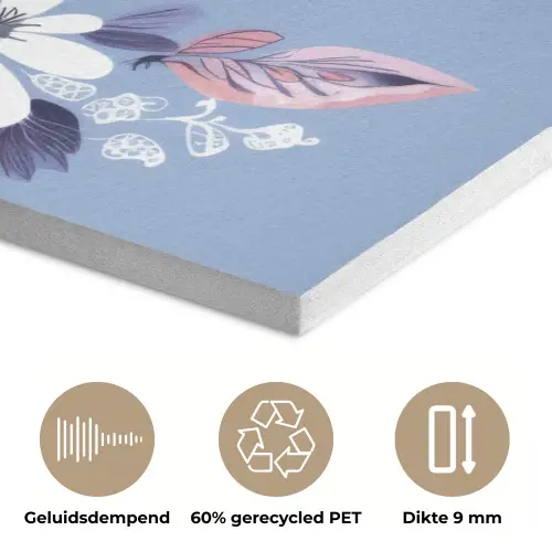 Vlinder - Vleugels - Stippen - Bloemen PET vilt klein -closeup_NL
