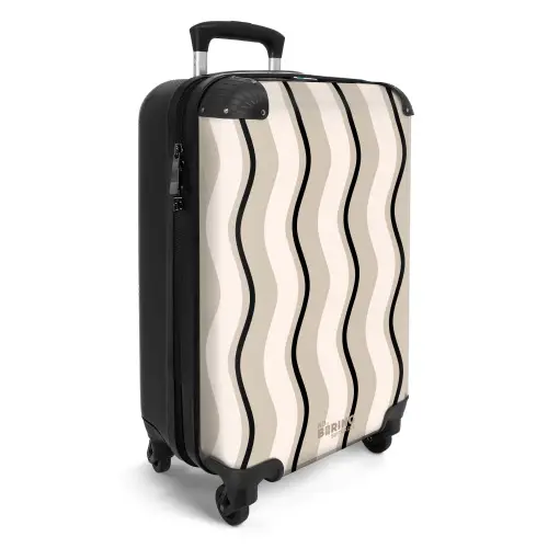 Verticale golven in crème tinten NBS - Handbagage koffer - Unisex middel -productfoto_3d