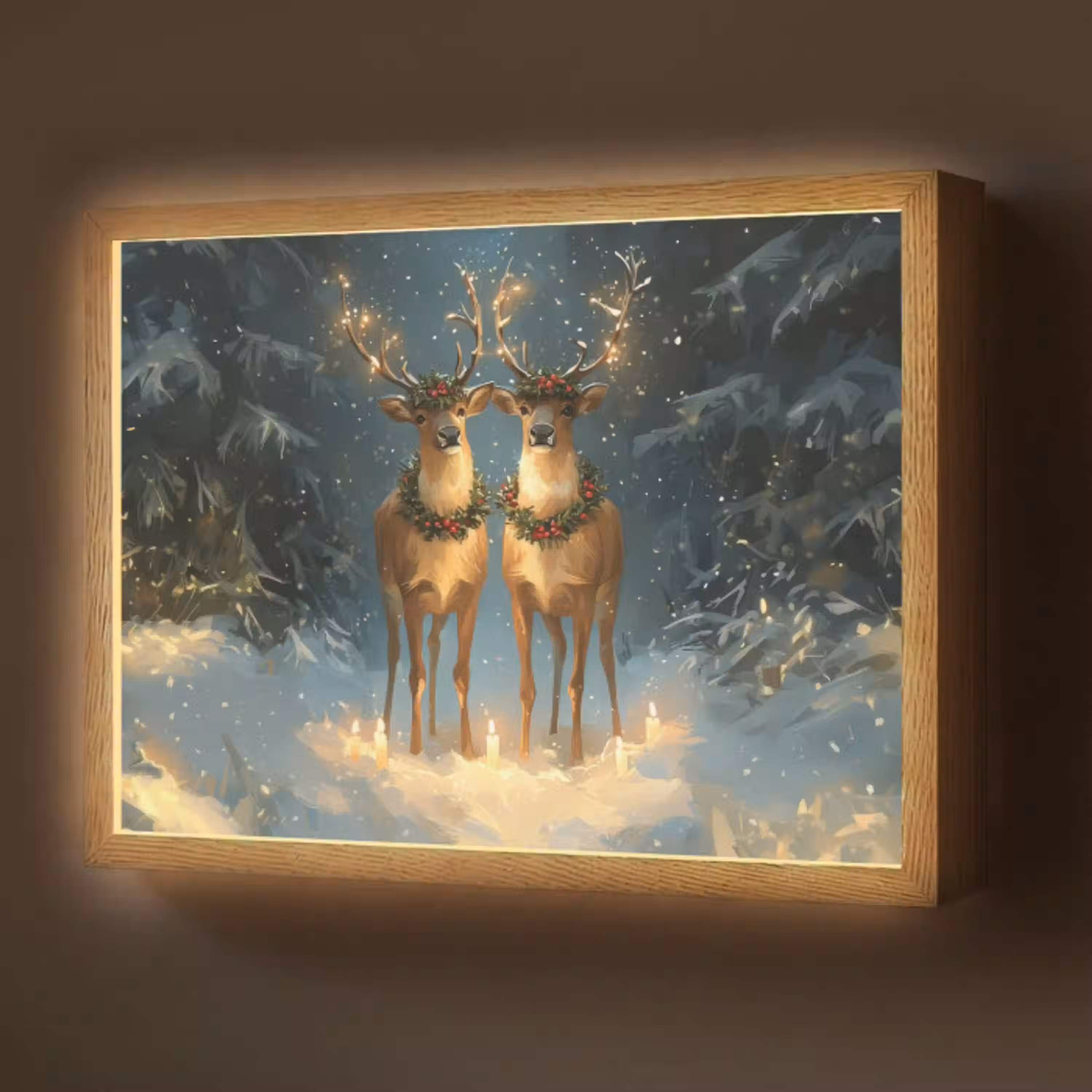 Dennensprookje - Rendier - Nacht Light Box met batterij (Wandlamp) middel -z3d_website