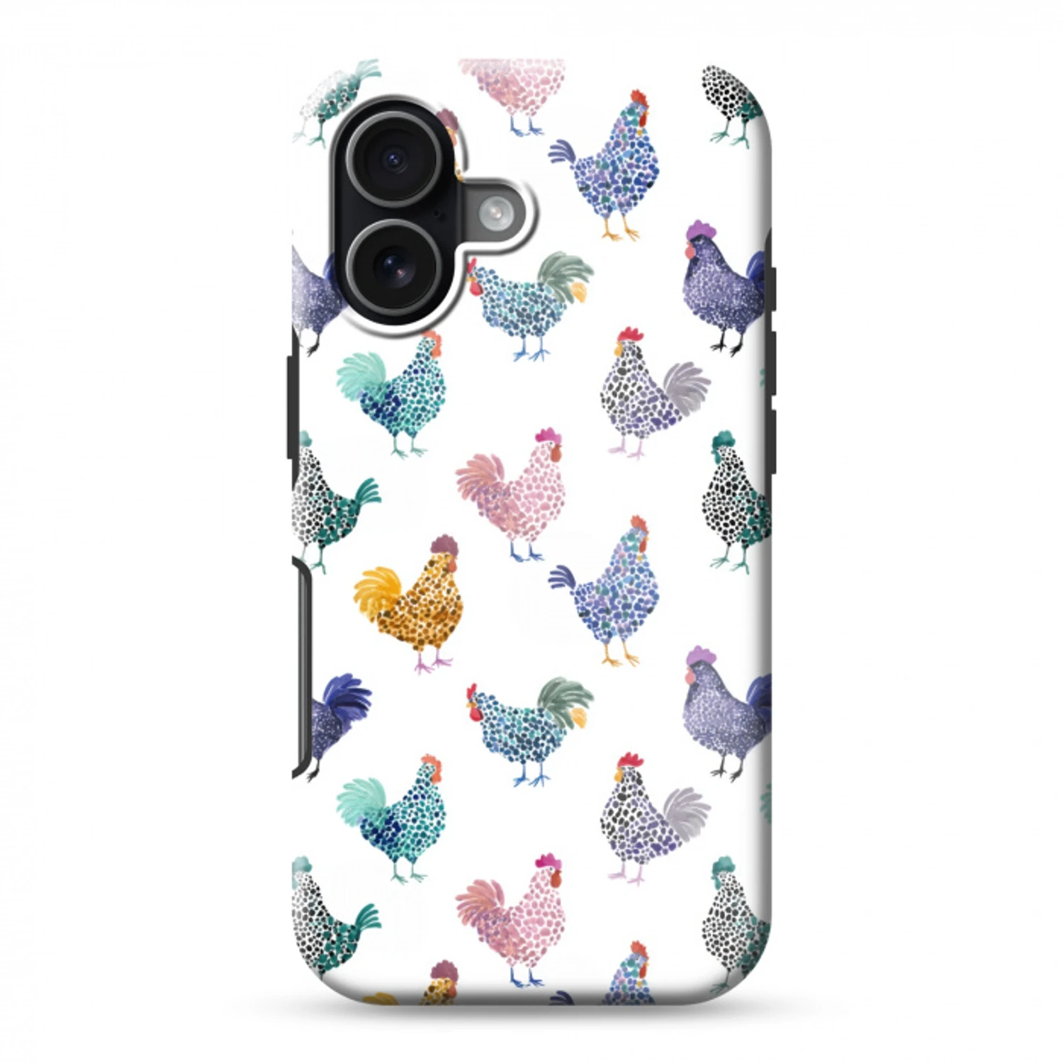 Kippen -Aquarel - Kleurrijk Toughcase MagSafe Apple iPhone 17 klein 1017 -3d