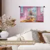 Pink - City - Bloemen Wandkleed katoen klein -sfeer1
