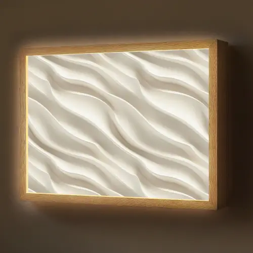 Diagonaal - Golven - Crème Light Box met batterij (Wandlamp) middel 907 -z3d_website