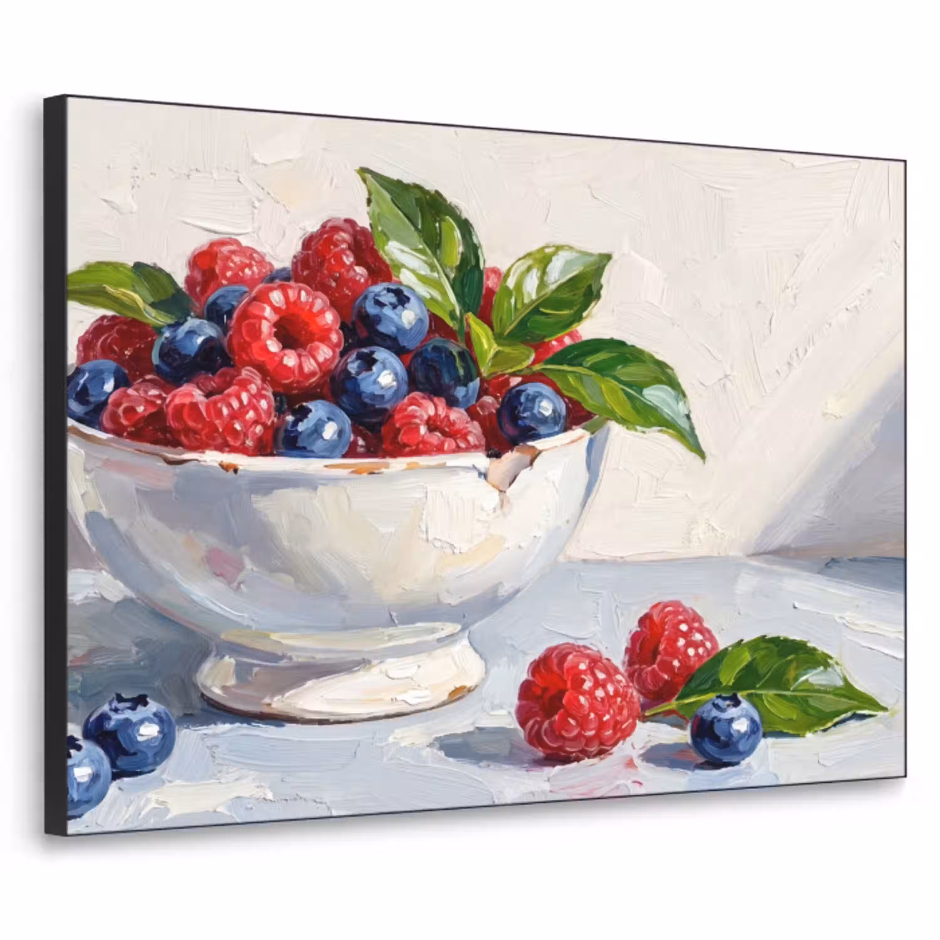 Bessen - Kom - Eten Textielframe zwart klein -3d