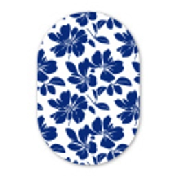 Floraal - Modern - Blauw Wandcirkel Ovaal Aluminium middel 839 -3d