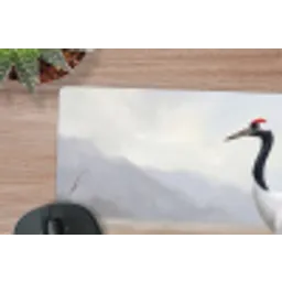 Kraanvogel - Natuur - Realistisch muismat rubber klein -closeup