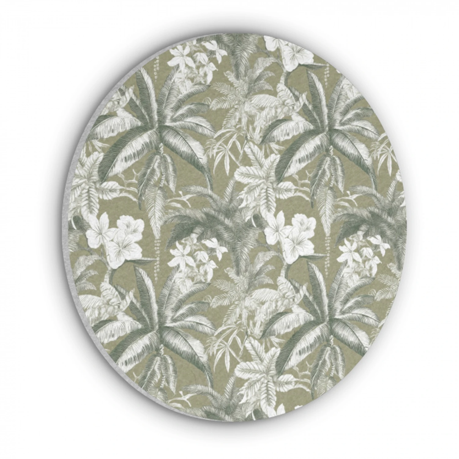 Botanisch - Bloemen - Groen Akoestische PET Vilt - Rond klein 838 -3d