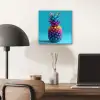 Ananas - Regenboog - Blauw - Popart aluminium wit klein -sfeer5