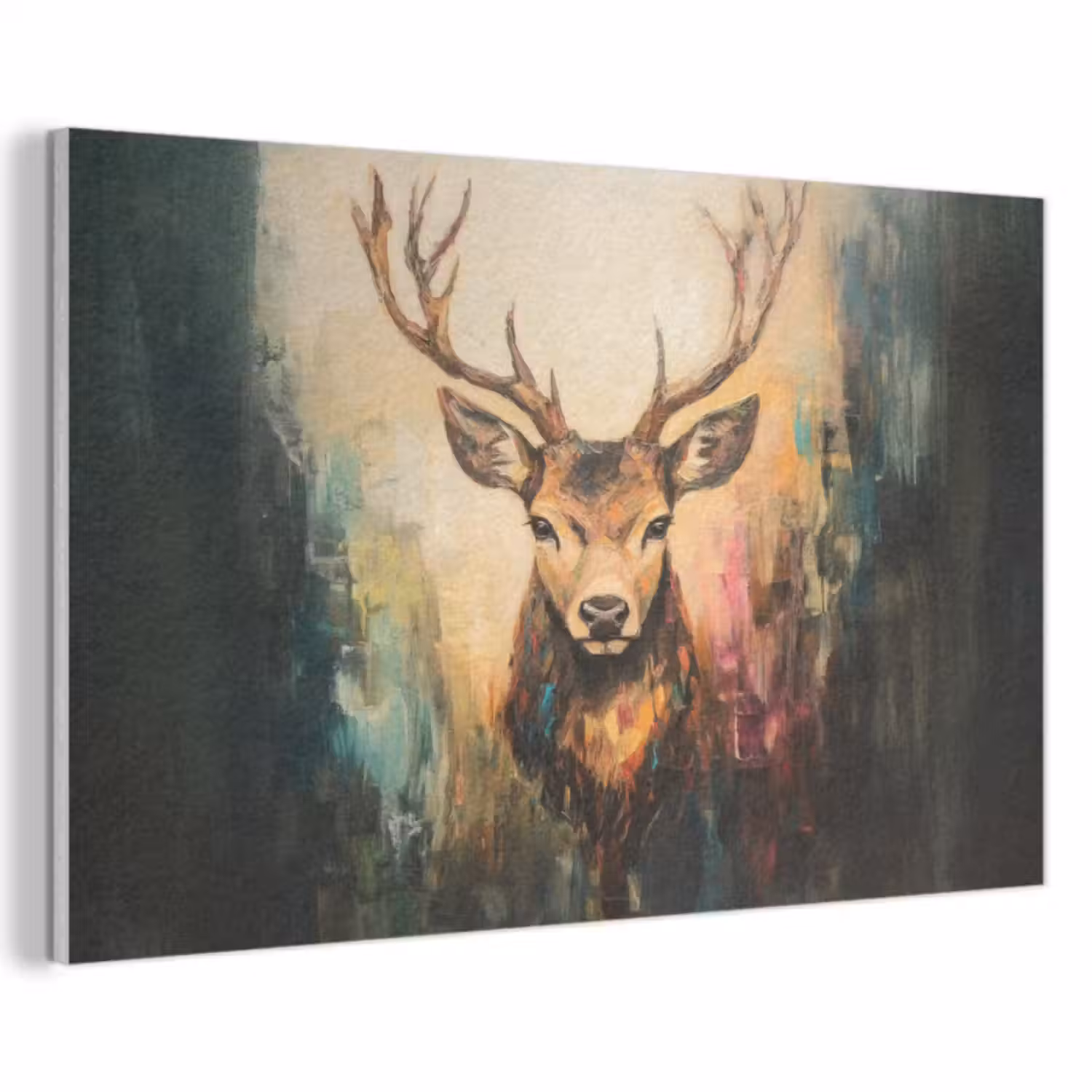 Akoestisch schilderij - Hert - Geverfd - Gewei - Bruin