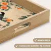 Vogel - Tak - Bloemen - Oranje Dienblad Rechthoek middel -USP_HandgreepNL