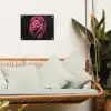 Leeuw - Zwart - Roze - Neon tuinposter los doek klein -sfeer7