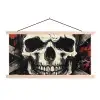 Schedel - Kettingen - Rood textielposter latten blank klein -3d