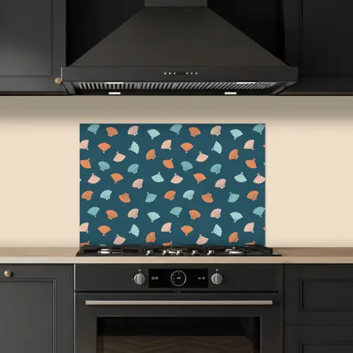 Zee - Dieren - Donkerblauw - Schelpen keuken achterwand spatscherm klein 900 -sfeer1