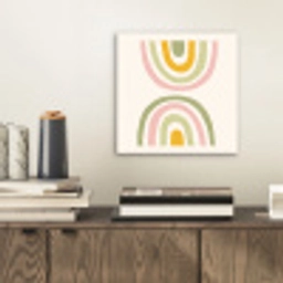 Regenboog - Pastel - Groen - Roze - Modern aluminium wit klein -sfeer1