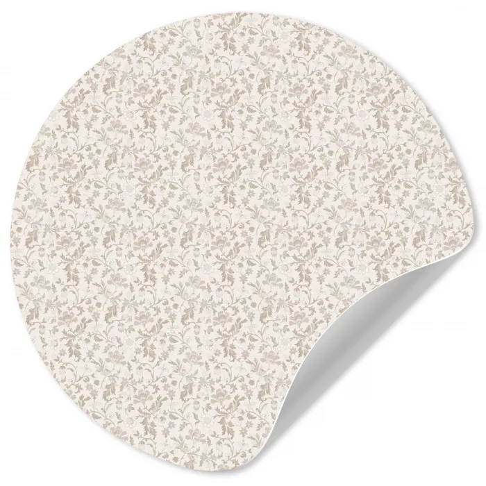 Bloemen - Patroon - Taupe Wandcirkel behangsticker klein 186 -3d