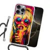 Zonnebril - Roze - Vrouw - Rietje Hoesje iPhone 16 Pro Max met koord klein -sfeer1