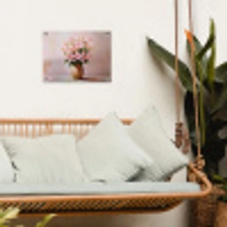 Vaas - Bloemen - Roze tuinposter los doek klein -sfeer7