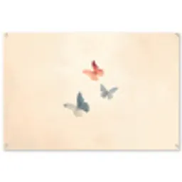 Vlinders - Minimalistisch - Roze tuinposter los doek groot -3d