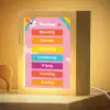 Educatief - Dagen van de week - Eenhoorn - Leren - Meisjes Light Box met kabel klein -zzzz_3d_website