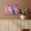Uil - Roze - Blauw - Verf - Abstract PET vilt klein -sfeer4